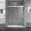 72*76" Single Sliding Frameless Shower Door Brushed Nickel With Buffer