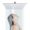 16 Inch Rain Shower Head, Square Ultra Thin 304 Stainless Steel High Pressure Shower Head,