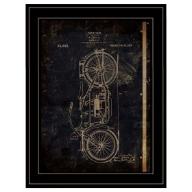 "Motor Bike Patent I" by Cloverfield & Co, Ready to Hang Framed Print, Black Frame