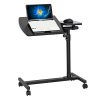 Four-Wheel Multifunctional Flat Surface Lifting Computer Desk Black XH