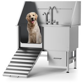 50 inch pet Grooming tub 304 stainless steel professional grade