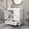 30" Bathroom Vanity with Sink; Combo; Cabinet with Doors and Drawer; Solid Frame and MDF Board; White