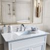 37inch bathroom vanity top stone carrara white new style tops with rectangle undermount ceramic sink and back splash with 3 faucet hole for bathrom ca