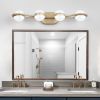 (Same as W134067503/L2001) Modern Minimalist Gold Bathroom Vanity Light, 4 Bulb Acrylic Shades, Wall Mounted Decorative Lighting Fixture