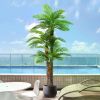 8.5ft Tall Artificial Palm Tree for Outdoors - Triple Phoenix Palm- Perfect for Patio, Poolside, Home Indoor Aesthetic Decor