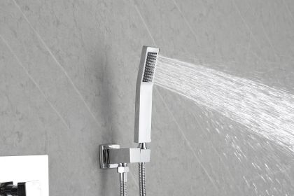 Wall Mounted Shower System Combo Set with Handheld and 12"Shower head