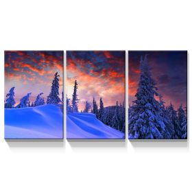 3 Panels Framed Winter Forest Canvas Wall Art Decor,3 Pieces Mordern Canvas Decoration Painting for Office,Dining room,Living room