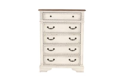 Antique White Wooden Chest Of Drawers Bedroom Formal 1pc Chest Antique Walnut Top Storage Cabinet