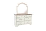 Antique White Wooden 1pc Dresser Only Bedroom Formal Antique Walnut Top Storage 7-Drawers Dresser Table (NO MIRROR)