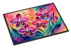 Orchids in Color Doormat Front Door Mat Indoor Outdoor Rugs for Entryway, Non Slip Washable Low Pile, 24H X 36W