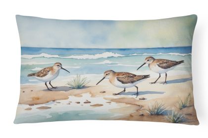 Birds, Birds, Birds Throw Pillow Throw Pillow for Indoor Couch Bed Outdoor Patio Washable, Sandpipers 7526,12Hx16W