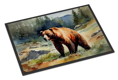 Kodiak Bear Doormat Front Door Mat Indoor Outdoor Rugs for Entryway, Non Slip Washable Low Pile, 24H X 36W