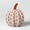 Block Print Shaped Pumpkin Throw Pillow Neutral/Orange