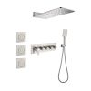 Wall Mounted Waterfall Rain Shower System With 3 Body Sprays & Handheld Shower