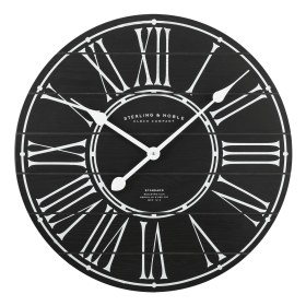 Better Homes & Gardens 20" Indoor Black Analog Round Modern Farmhouse Wall Clock with Roman Numeral