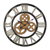 DecMode 30" Brown Metal Gear Wall Clock