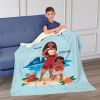 Disney Moana 2 Island Pattern Silk Touch Sherpa Throw Blanket 50X60 Inches