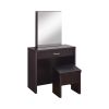 Cappuccino 3-Piece Vanity Set with Sliding Mirror