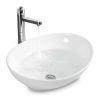 Bathroom ceramic sink oval 16 "x 13" x 5.5 "(L x W x Deep)