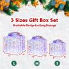 3 glowing Christmas gift boxes with bows