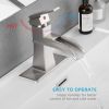 Sink Faucet With Deck Plate Waterfall Brushsed with Pop Up Drain and Supply Lines Bathroom faucets for Sink 1 Hole One Handle Faucets Vanity Bath Mixe