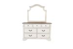 Antique White Wooden 1pc Dresser Only Bedroom Formal Antique Walnut Top Storage 7-Drawers Dresser Table (NO MIRROR)