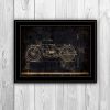 "Motor Bike Patent I" by Cloverfield & Co, Ready to Hang Framed Print, Black Frame