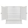 Double Door Mirror Indoor Bathroom Wall Mounted Cabinet Shelf White