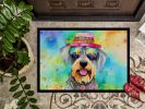 Schnauzer Hippie Dawg Doormat Front Door Mat Indoor Outdoor Rugs for Entryway, Non Slip Washable Low Pile, 24H X 36W