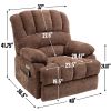 23" Seat Width and High Back Large Size Chenille Power Lift Recliner Chair with 8-Point Vibration Massage and Lumbar Heating, Brown