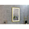 42x24 Inch LED Frontlit Bathroom Mirror with Metal Frame, Wall Mounted Vanity Mirror with Smart Touch Button, Anti-Fog, Memory Function, 3 Colors