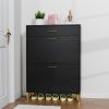 Shoe Storage Cabinet for Entryway, Free Standing Shoe Organizer with 2 Flip Drawers, Hidden Shoe Rack Storage Organizer for Doorway Hallway Closet