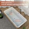 59" x 30" Acrylic Rectangular Freestanding Bathtub, Contemporary Soaking White Tub with Brushed Nickel Overflow and Pop-up Drain, cUPC Certified