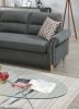 Slate Color Polyfiber Reversible Sectional Sofa Set Chaise Pillows Plush Cushion Couch Nailheads