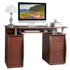 FCH 115* 55*74cm 15mm MDF Portable 1pc Door with 3pcs Drawers Computer Desk (A Box) Coffee Color