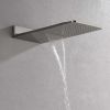 Wall Mounted Waterfall Rain Shower System With 3 Body Sprays & Handheld Shower