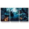 3 pcs Halloween Wall Decor Wall Art with Lights Halloween Decorations with Spooky Pumpkins for Party Living Room Decorative Wall Art 2030inch-Thicknes