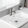 Sink Faucet With Deck Plate Waterfall Brushsed with Pop Up Drain and Supply Lines Bathroom faucets for Sink 1 Hole One Handle Faucets Vanity Bath Mixe