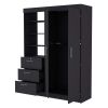 Levi 3-Drawer Armoire Black