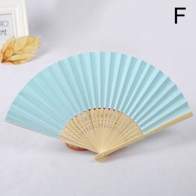 1pc Folding Fan Handheld Fans Chinese Paper Classical Hanfu Fan Solid Color Hand Fan Home Decoration Fan Chinese Fan Hand Folding Fans (Style: 06)