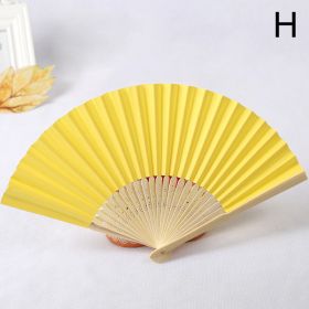 1pc Folding Fan Handheld Fans Chinese Paper Classical Hanfu Fan Solid Color Hand Fan Home Decoration Fan Chinese Fan Hand Folding Fans (Style: 08)