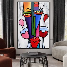 Handmade Picasso Abstract Figures Picture Blending In Face Wall Art Picture Handpainted Canvas Painting Living Room Decoration Home Living Room corrid (size: 150x220cm)