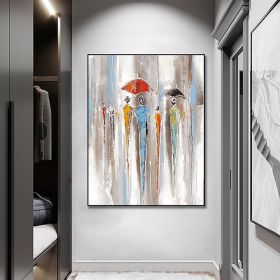 Oil Painting Hand Painted Vertical Abstract People Contemporary Modern Canvas Luxurious home corridor living room bedroom decoration art (size: 50x70cm)