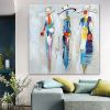 Oil Painting Hand Painted Square Abstract People Classic Modern Rolled Canvas Luxury home corridor living room decorative art