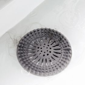 1pc Bathroom Hair Catcher; Debris Filter; Hair Filter; Easy To Install And Clean; For Bathroom Bathtub And Kitchen; Bathroom Accessories (Color: Grey)