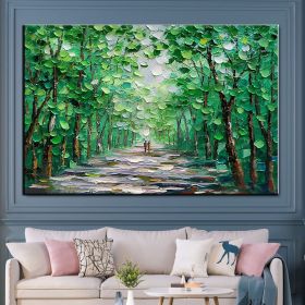 Oil Painting Handmade Hand Painted Wall Art Green Scenery Abstract Pictures Home Living Room hallway bedroom luxurious decorative painting (size: 100x150cm)