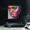 Handmade Oil Painting  Hand Painted Wall Art On Canvas Beauty Women Face Colorful Portrait Abstract Modern Home  Living Room hallway bedroom luxurious