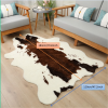 1pc Durable Faux Cowhide Rug - Washable, Low-Pile