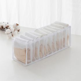 1pc/3pcs Fabric Sock and Underwear Organizer - 6/7/11 Grids Drawer Organizers for Closet Storage - Foldable Cabinet Boxes for Socks, Underwear (Capacity: 11 Grids, Color: White)