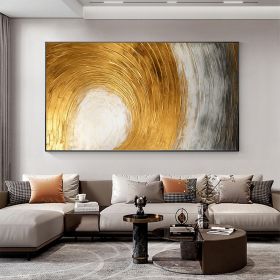 Hand Painted Oil Painting Abstract Gold Texture Oil Painting on Canvas Original Minimalist Art Golden Decor Custom Painting Living Room Home Decor (Style: 01, size: 60x120cm)